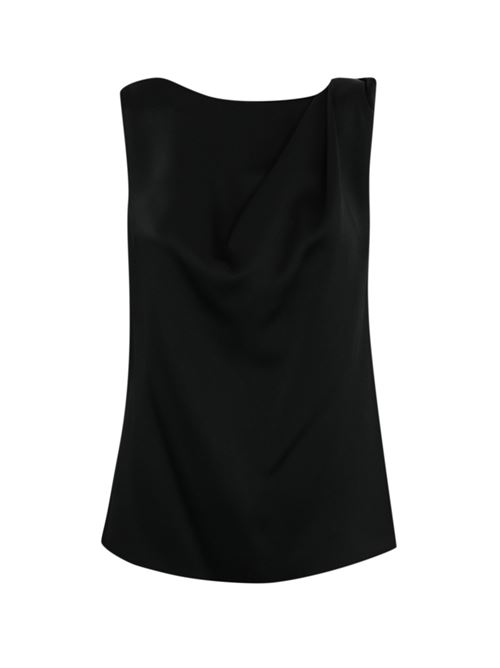 Blusa nodo spalla in viscosa Nero Liviana Conti | F5SS68Y69-0